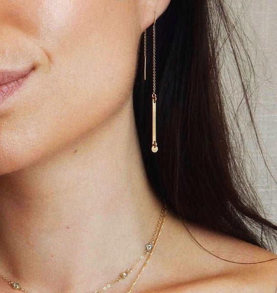 Gold-Filled Threader Wedding Earrings