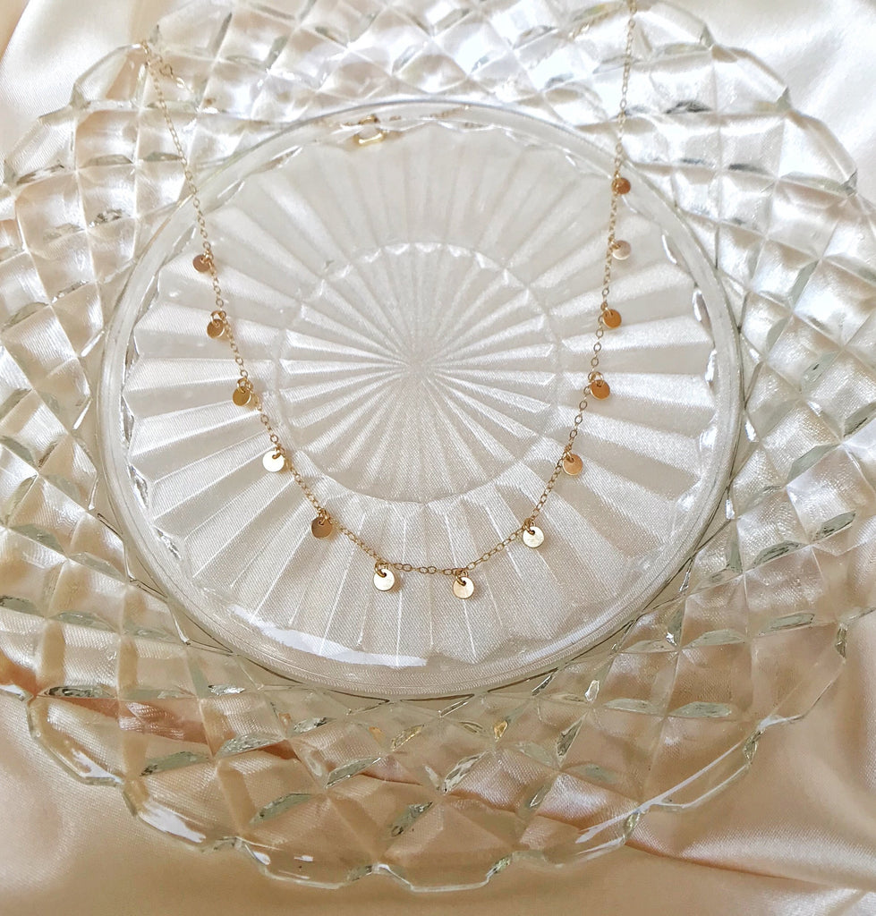 Lina Gold-filled dainty disc necklace