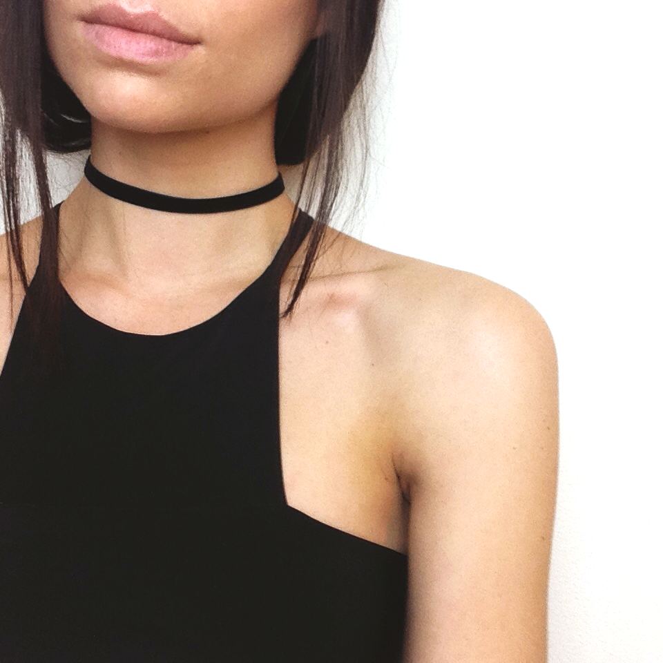 Thin Black Velvet Choker