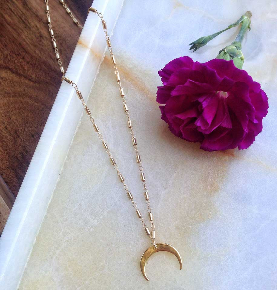 MOVV - Elaise gold fill and vermeil crescent moon necklace
