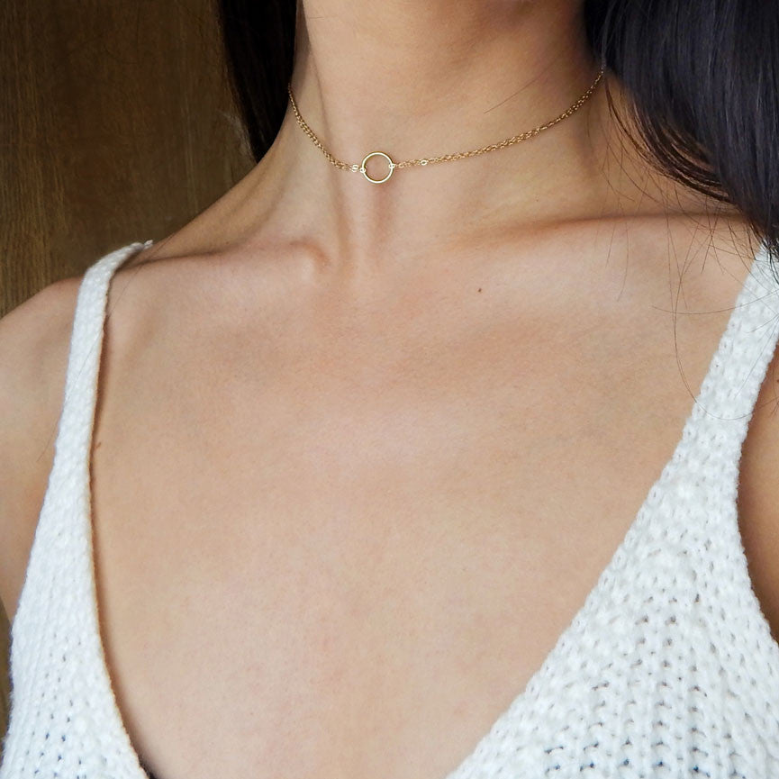 Elodie - Dainty Ring Necklace