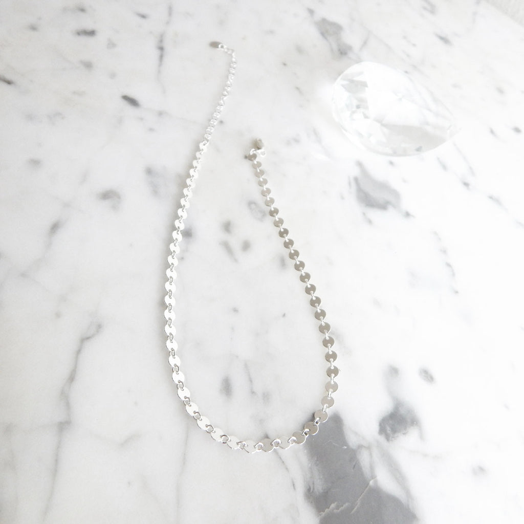 sterling silver delicate coin choker