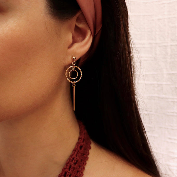 MOVV - Sienna Gold Filled Drop Hoop Earrings