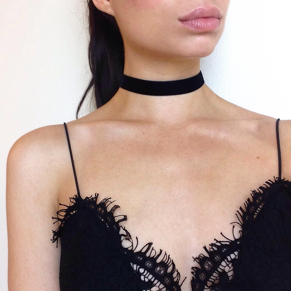 Thick black 2025 velvet choker